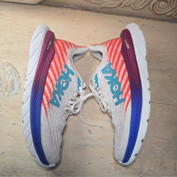 Hoka One One Men’s Mach 5 Running Shoes white flame Size 9D Walking Comfort - Picture 7 of 10